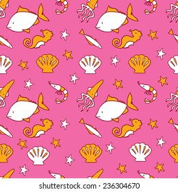 Seamless hand drawn pattern with