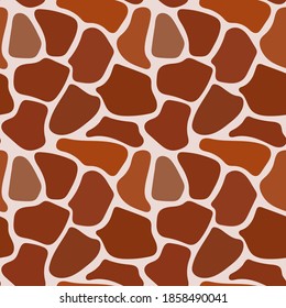 Seamless Hand Drawn pattern of animal skin texture - giraffe. Abstract Wild Animal Skin Print, vector stock illustration. Printable Background. 