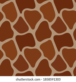 Seamless Hand Drawn pattern of animal skin texture - giraffe. Abstract Wild Animal Skin Print, vector stock illustration. Printable Background. 