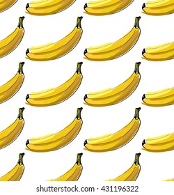 seamless hand drawn pattern with banana