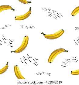 seamless hand drawn pattern with banana
