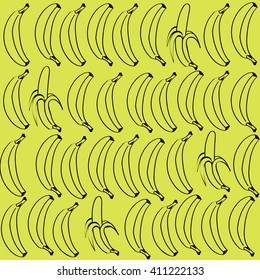 seamless hand drawn pattern with bananas