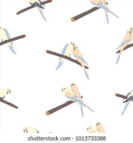 Seamless hand drawn pattern with beautiful birds. Great for wedding cards, postcards, t-shirts, bridal invitations, brochures, posters, gift wrapping, wall art, wallpapers, etc. Vector Illustration
