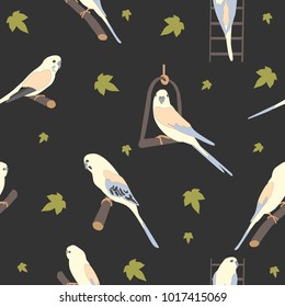 Seamless hand drawn pattern with beautiful birds. Great for wedding cards, postcards, t-shirts, bridal invitations, brochures, posters, gift wrapping, wall art, wallpapers, etc. Vector Illustration
