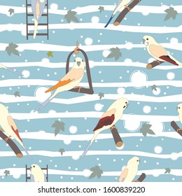 Seamless hand drawn pattern with beautiful birds. Great for wedding cards, postcards, t-shirts, bridal invitations, brochures, posters, gift wrapping, wall art, wallpapers, etc. 