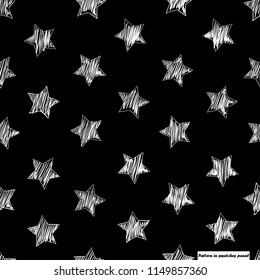 Seamless hand drawn pattern. black background.
