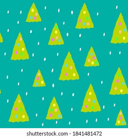 Patrón sin soldadura para cristmisa o año nuevo con pino y nieve sobre fondo morado,plantilla para textiles,papel tapiz,papel envasado y envoltorio,diseño de cubierta,decoración vacacional