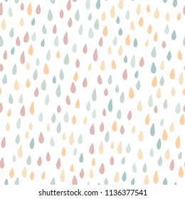 Seamless hand drawn pattern with color drops