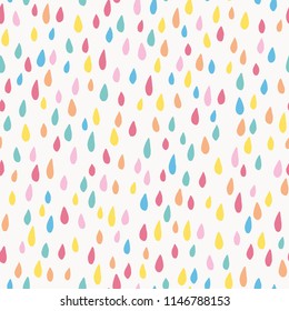 Seamless hand drawn pattern with color drops
