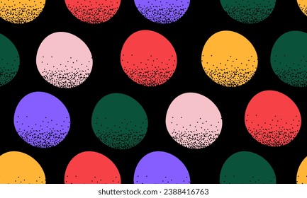 Seamless hand drawn pattern with colorful dots. Vector brush strokes design elements. Perfect for wallpapers, pattern fills, web page backgrounds, surface texture. Sketchy Hand Drawn graphic print