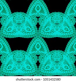 Seamless Hand Drawn Pattern with Doodle Elements. Trendy Zendoodle Rapport for Feminine Cloth, Paper, Print. Cute Autumn Background in Orient Style. Vector Seamless Texture with Flowers
