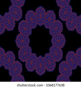 Seamless Hand Drawn Pattern with Doodle Elements. Trendy Zendoodle Rapport for Feminine Fabric, Wallpaper, Dress. Cute Spring Background in Orient Style. Vector Seamless Texture with Flowers