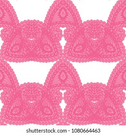 Seamless Hand Drawn Pattern with Doodle Elements. Vintage Zendoodle Rapport for Feminine Print, Linen, Textile. Cute Summer Background in Orient Style. Vector Seamless Texture with Flowers