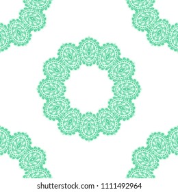 Seamless Hand Drawn Pattern with Doodle Elements. Modern Zendoodle Rapport for Feminine Fabric, Wallpaper, Dress. Cute Autumn Background in Orient Style. Vector Seamless Texture with Flowers