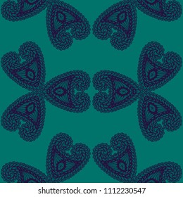 Seamless Hand Drawn Pattern with Doodle Elements. Vintage Zendoodle Rapport for Feminine Print, Linen, Textile. Cute Summer Background in Orient Style. Vector Seamless Texture with Flowers