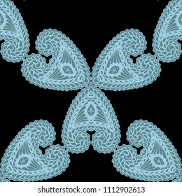 Seamless Hand Drawn Pattern with Doodle Elements. Trendy Zendoodle Rapport for Feminine Cloth, Paper, Print. Cute Autumn Background in Orient Style. Vector Seamless Texture with Flowers