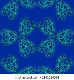Seamless Hand Drawn Pattern with Doodle Elements. Vintage Zendoodle Rapport for Feminine Fabric, Wallpaper, Dress. Cute Spring Background in Orient Style. Vector Seamless Texture with Flowers