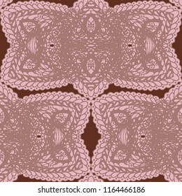 Seamless Hand Drawn Pattern with Doodle Elements. Modern Zendoodle Rapport for Feminine Cloth, Paper, Print. Cute Summer Background in Orient Style. Vector Seamless Texture with Flowers