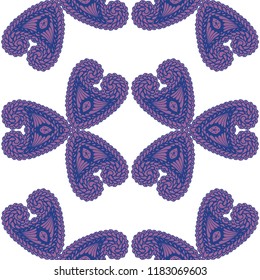 Seamless Hand Drawn Pattern with Doodle Elements. Trendy Zendoodle Rapport for Feminine Fabric, Linen, Textile. Cute Spring Background in Orient Style. Vector Seamless Texture with Flowers