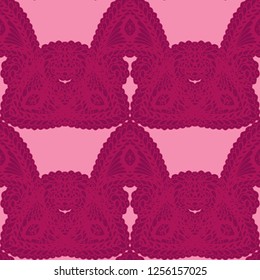 Seamless Hand Drawn Pattern with Doodle Elements. Vintage Zendoodle Rapport for Feminine Cloth, Paper, Print. Cute Autumn Background in Orient Style. Vector Seamless Texture with Flowers