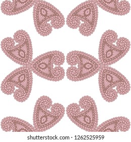 Seamless Hand Drawn Pattern with Doodle Elements. Trendy Zendoodle Rapport for Feminine Print, Linen, Textile. Cute Summer Background in Orient Style. Vector Seamless Texture with Flowers