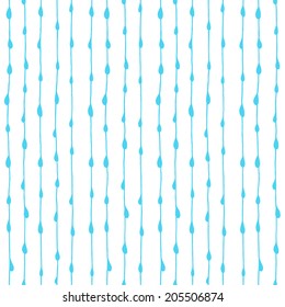 Seamless hand drawn pattern with drops of water. Vector illustration