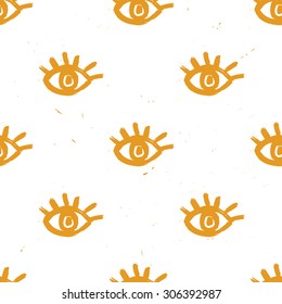 Seamless hand drawn pattern with eyes.