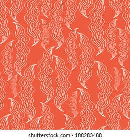 Seamless hand - drawn pattern. Flower, waves, curls, nature theme, abstract elements. Vector illustration