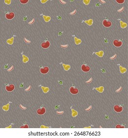 Seamless Hand drawn pattern with fruits. Ukraine