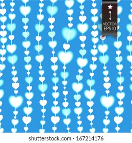 Seamless hand drawn pattern with hearts. Endless background,
