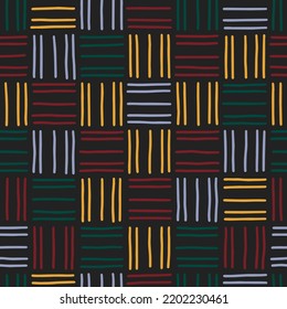 Seamless hand drawn pattern. Modern background with line shapes.