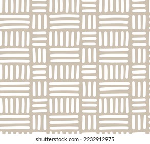 Seamless hand drawn pattern. Modern background with line shapes.