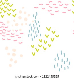 Seamless Hand Drawn Pattern. Mosaic textures. Trendy repetitive backgrounds. Stock Vector Illustration.