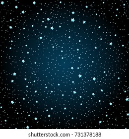 Seamless hand drawn pattern with night sky with stars. Nature ornament. Repetition background for textiles , wrapping paper or wallpapers. Titled vector illustration.