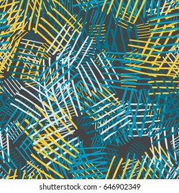 Seamless hand drawn pattern painted by ink and pen. Ideal for textile design, abstract fabric background