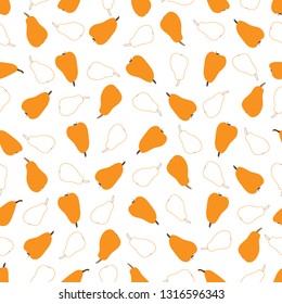 seamless hand drawn pattern with pear