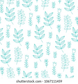 Seamless hand drawn pattern. Vector colorful background with different elements. Design for prints, shirts and posters.