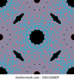 Seamless Hand Drawn Pattern with Zentangle Elements. Trendy Zendoodle Rapport for Feminine Print, Linen, Textile. Cute Autumn Background in Orient Style. Vector Seamless Texture with Flowers