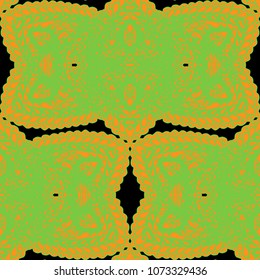 Seamless Hand Drawn Pattern with Zentangle Elements. Vintage Zendoodle Rapport for Feminine Print, Linen, Textile. Cute Autumn Background in Orient Style. Vector Seamless Texture with Flowers