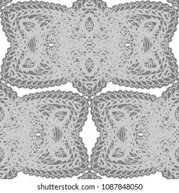 Seamless Hand Drawn Pattern with Zentangle Elements. Modern Zendoodle Rapport for Feminine Cloth, Wallpaper, Dress. Cute Autumn Background in Orient Style. Vector Seamless Texture with Flowers
