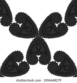 Seamless Hand Drawn Pattern with Zentangle Elements. Modern Zendoodle Rapport for Feminine Cloth, Paper, Print. Cute Summer Background in Orient Style. Vector Seamless Texture with Flowers