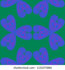 Seamless Hand Drawn Pattern with Zentangle Elements. Vintage Zendoodle Rapport for Feminine Fabric, Wallpaper, Dress. Cute Spring Background in Orient Style. Vector Seamless Texture with Flowers