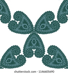 Seamless Hand Drawn Pattern with Zentangle Elements. Modern Zendoodle Rapport for Feminine Fabric, Wallpaper, Dress. Cute Autumn Background in Orient Style. Vector Seamless Texture with Flowers