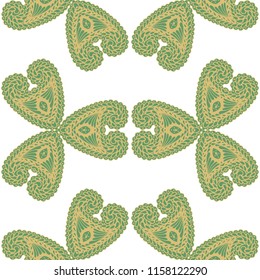 Seamless Hand Drawn Pattern with Zentangle Elements. Modern Zendoodle Rapport for Feminine Cloth, Paper, Print. Cute Spring Background in Orient Style. Vector Seamless Texture with Flowers