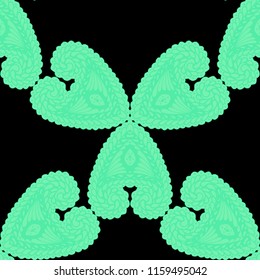 Seamless Hand Drawn Pattern with Zentangle Elements. Vintage Zendoodle Rapport for Feminine Cloth, Wallpaper, Dress. Cute Summer Background in Orient Style. Vector Seamless Texture with Flowers