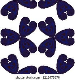 Seamless Hand Drawn Pattern with Zentangle Elements. Trendy Zendoodle Rapport for Feminine Print, Linen, Textile. Cute Summer Background in Orient Style. Vector Seamless Texture with Flowers