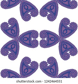 Seamless Hand Drawn Pattern with Zentangle Elements. Modern Zendoodle Rapport for Feminine Cloth, Wallpaper, Dress. Cute Summer Background in Orient Style. Vector Seamless Texture with Flowers