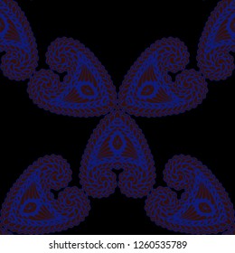 Seamless Hand Drawn Pattern with Zentangle Elements. Trendy Zendoodle Rapport for Feminine Print, Linen, Textile. Cute Autumn Background in Orient Style. Vector Seamless Texture with Flowers