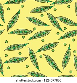 Seamless hand drawn peas pattern