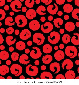 Seamless hand drawn polka dot background.